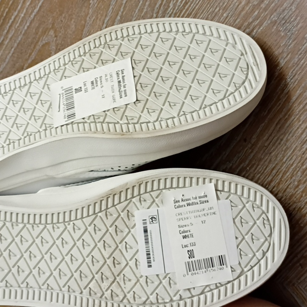 Sperry Crest Slip On Perf White Boat Shoes Women's Sz 6.5 - Picture 6 of 8